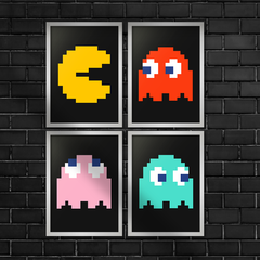 Kit Quadros Posters Decorativos Pac-Man na internet