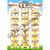 Banner de papel pedagógico com numerais em material dourado, apresentando unidades e dezenas de 1 a 1000, ilustrado com personagens infantis.