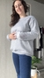 Buzo para lactancia - flores pastel / GRIS - comprar online