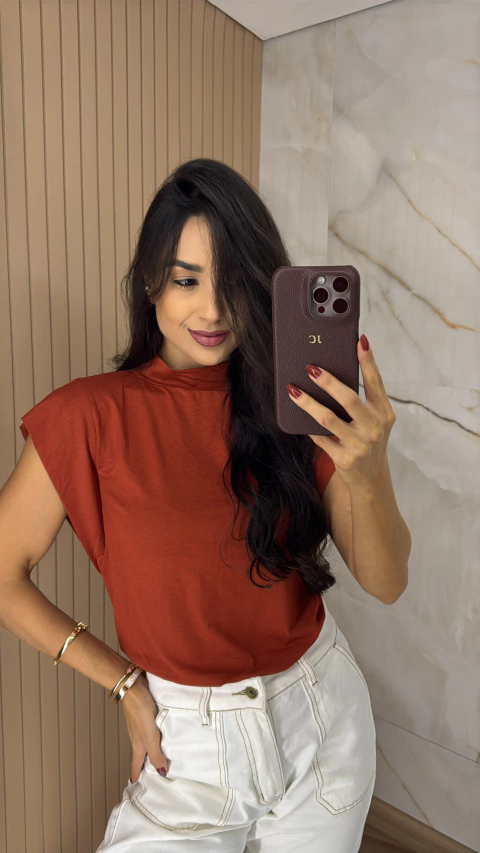 BLUSA MALHA MANGA JAPONESA GOLA ALTA 0236 - comprar online