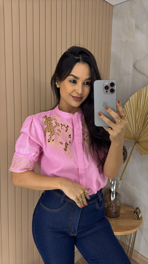 BLUSA LINHO BORDADA 0117 - comprar online