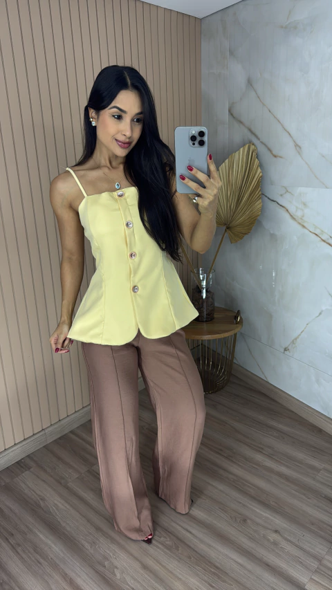 BLUSA ALFAIATARIA ALÇAS FINAS 0257 - comprar online