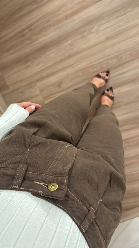 CALÇA JEANS MOM MARROM 0166 - comprar online