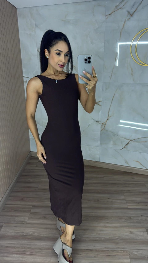 VESTIDO CANELADO PREMIUM REGATA 0101 - comprar online