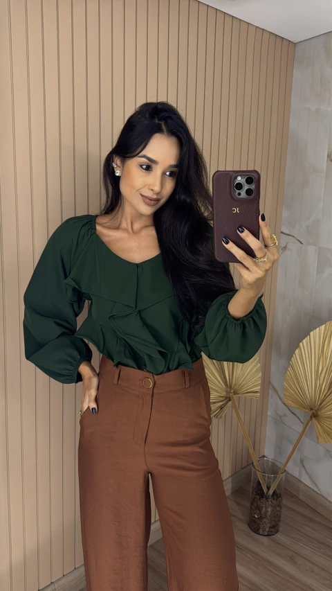 BLUSA BABADO MANGA LONGA 0127 - comprar online