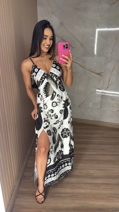 VESTIDO CREPINHO ESTAMPADO - comprar online