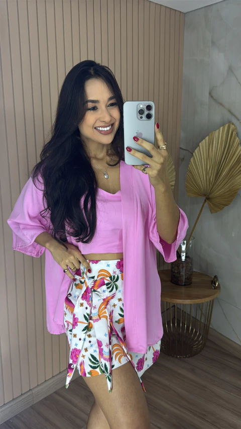 CONJUNTO VISCOLINHO KIMONO E CROPPED 0244 - comprar online