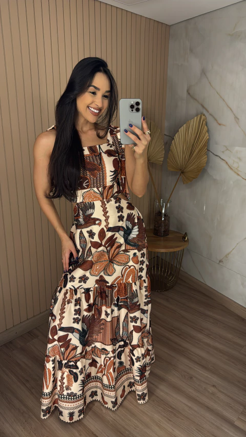 VESTIDO CREPINHO LONGO AMARRAÇÃO - comprar online