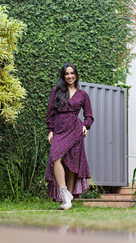 VESTIDO ENVELOPE TRANSPASSADO MANGA LONGA 0061 - comprar online