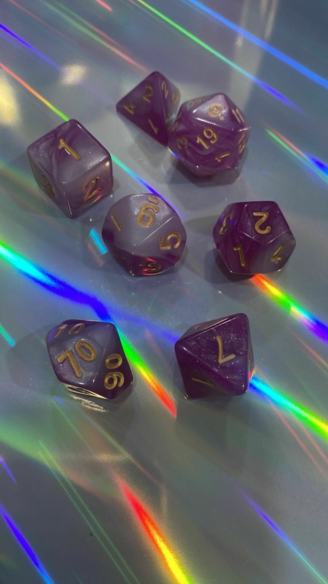 Set Dados Violeta Glitter