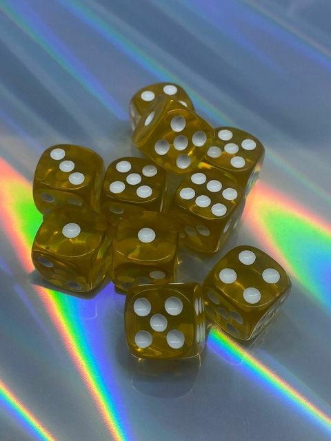 Set 10 Dados de 6 caras - Amarillo