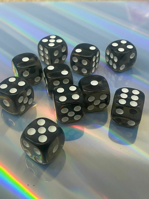 Set 10 Dados de 6 caras - Negro