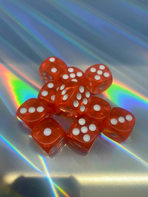 Set 10 Dados de 6 caras - Naranja