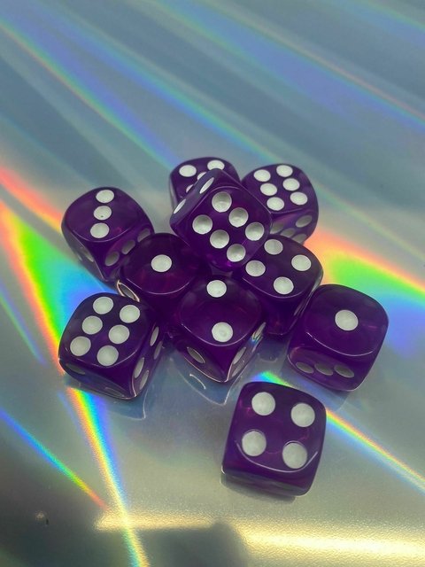 Set 10 Dados de 6 caras - Violeta