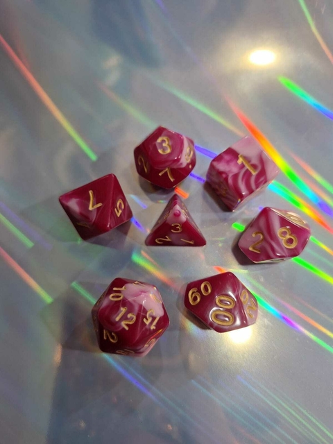 Set Dados Rosa tornasolado