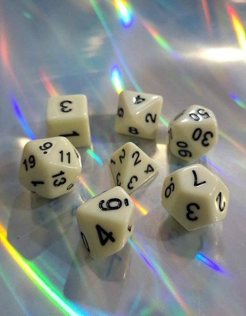 Set Dados Blanco Crudo