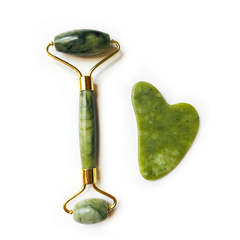 Combo Verde: Roller Jade Verde + Gua Sha Jade Verde