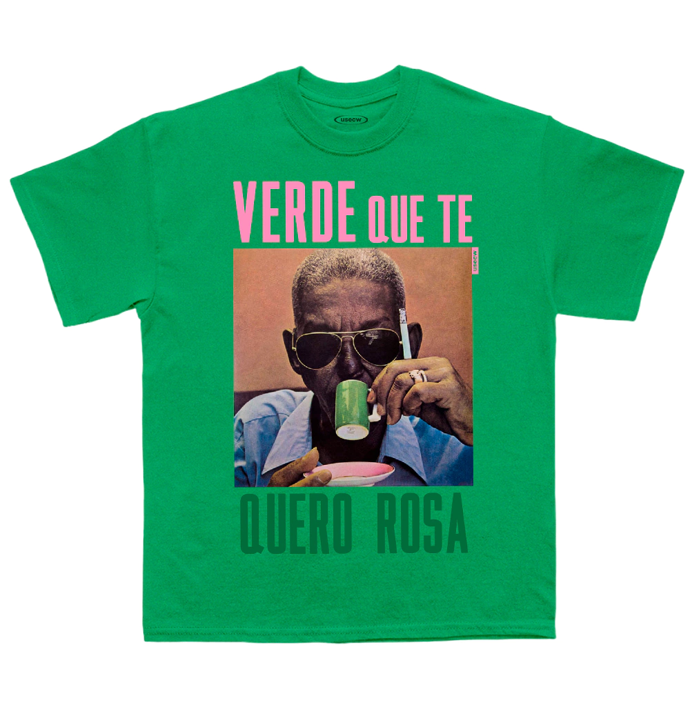 Camiseta Verde Rosa