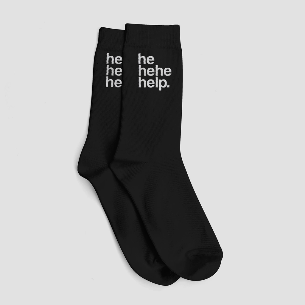 Meia Hehehelp (preta)