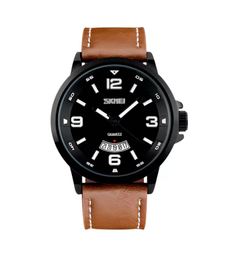 RELOJ SKMEI 9115 CORREA CUERRO ECOLOGICO MARRON