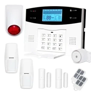 KIT 4 ALARMA DOMICILIARIA INALAMBRICA CE (4 PIR, 3 DOOR SENSOR, 2 REMOTE, 1 HORN)