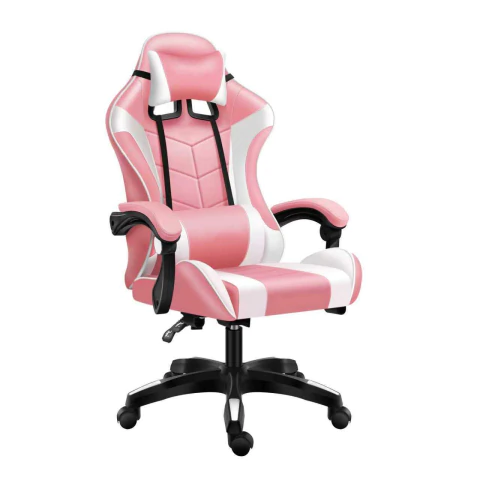 SILLA GAMER ZENEI KAISEN ROSA Y BLANCA ALT REG GIRO 360° RECLINABLE ALMOHADON CERVICAL Y LUMBAR - comprar online
