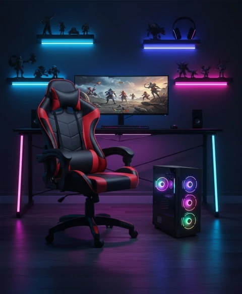 PC ARMADA AMD RYZEN 3 3200G + SILLA GAMER KAISEN ROJA Y NEGRA 16GB A520M 512GB GAB GAMER 2103 WIN 11