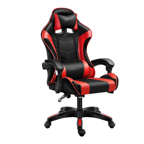 SILLA GAMER ZENEI KAISEN NEGRA Y ROJA ALT REG GIRO 360° RECLINABLE ALMOHADON CERVICAL Y LUMBAR