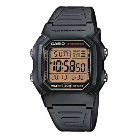 RELOJ CASIO DIGITAL DEPORTIVO W-800HG-9AV DE RESINA CUADRADO NEGRO