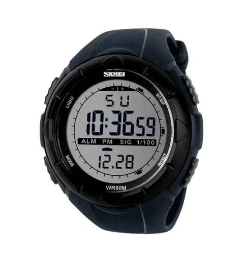 RELOJ SKMEI 1025 HOMBRE SUMERGIBLE DIGITAL ALARMA CRONOMETRO COLOR DE LA MALLA NEGRO - comprar online