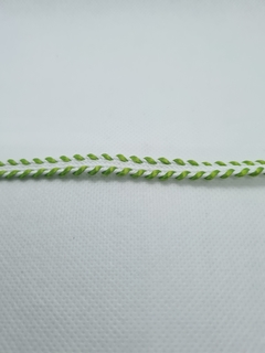 Passamanaria Ref. 64 BRANCO/VERDE PISTACHE - LARG. 8 MM - 1 METRO
