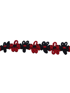 Passamanaria ref. 850 PRETO/VERMELHO - LARG. 18 MM - 1 METRO - comprar online