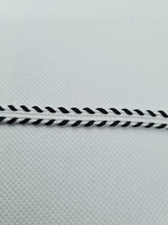 Passamanaria REF. 64 BRANCO/PRETO - LARG. 8 MM - 1 METRO