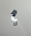ACRÍLICO CAVALO MARINHO - PRATA - 8CM - UNIDADE