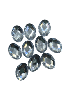 CHATON OVAL PRATA 13X18 - 10 UNIDADES