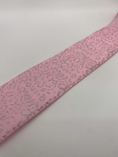 FITA GORGURÃO ROSA CLARO COM BRILHO - 4CM- METRO