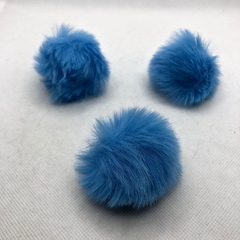 POMPOM SOLTO PELÚCIA 5 CM AZUL - UNIDADE
