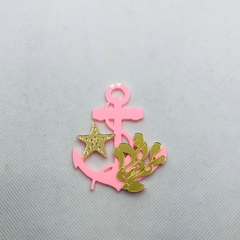 Aplique Âncora Sobreposto 7cm ROSA - UNIDADE
