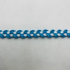 FITA TRANÇADA AZUL TURQUESA C/ BRANCO - METRO