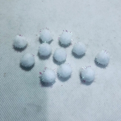 POMPOM SOLTO 10MM BRANCO C/ PELINHOS - SAQUINHOS C/ 10 UNIDADES