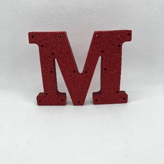 LETRA M EM EVA VERMELHO BRILHO PARA LED 10 CM - UNIDADE