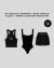 Kit Short Elástico Tricoline + Regata Cropped + Body Básico Alças Preto - comprar online