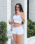 Mini shorts Bonjour Canelado Branco - comprar online