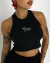 Kit Short Elástico Tricoline + Regata Cropped + Body Básico Alças Preto - Basis