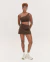 Short Saia Fitness Marrom Cacau