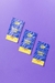 Kit com três sachês de lubrificante Sense Lube sobre fundo roxo.
