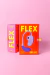 Caixa do Flex Vibrador e Sugador de Clitóris da marca Good Vibres com design moderno em fundo rosa.