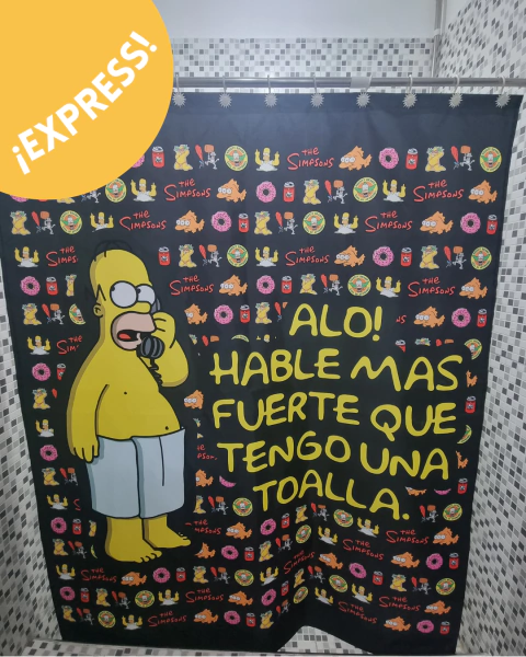 CORTINA DE BAÑO HOMERO SIMPSON - comprar online