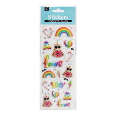 Stickers Arcoiris, Corazones y Gatos Talbot