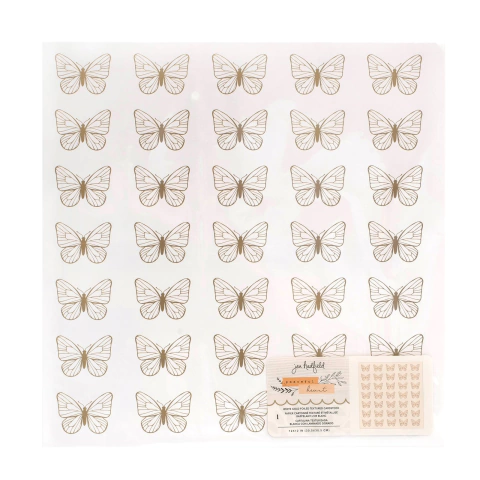 American Crafts: Cartulina con foil dorado 12"x12": Peaceful Heart by Jen Hadfield